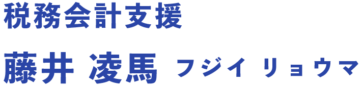税務会計支援 藤井 凌馬 フジイ リョウマ